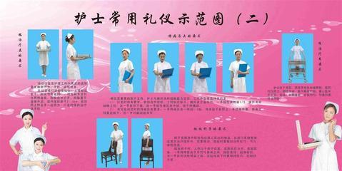 铜版纸护士礼仪示范图 专业医疗形象与装饰应用